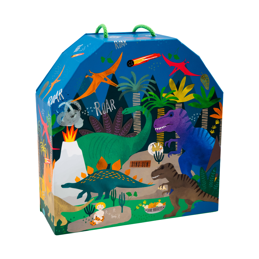 Playbox with Wooden Pieces - Dinosaur