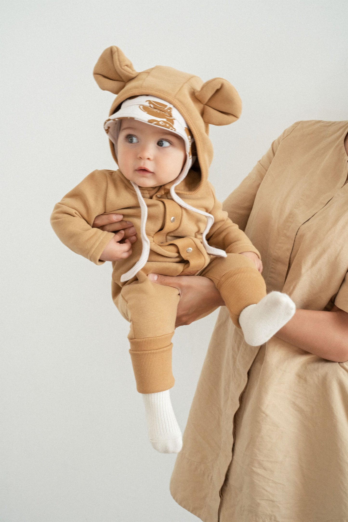 Eared Jumpsuit for Babies and Kids - Mustard