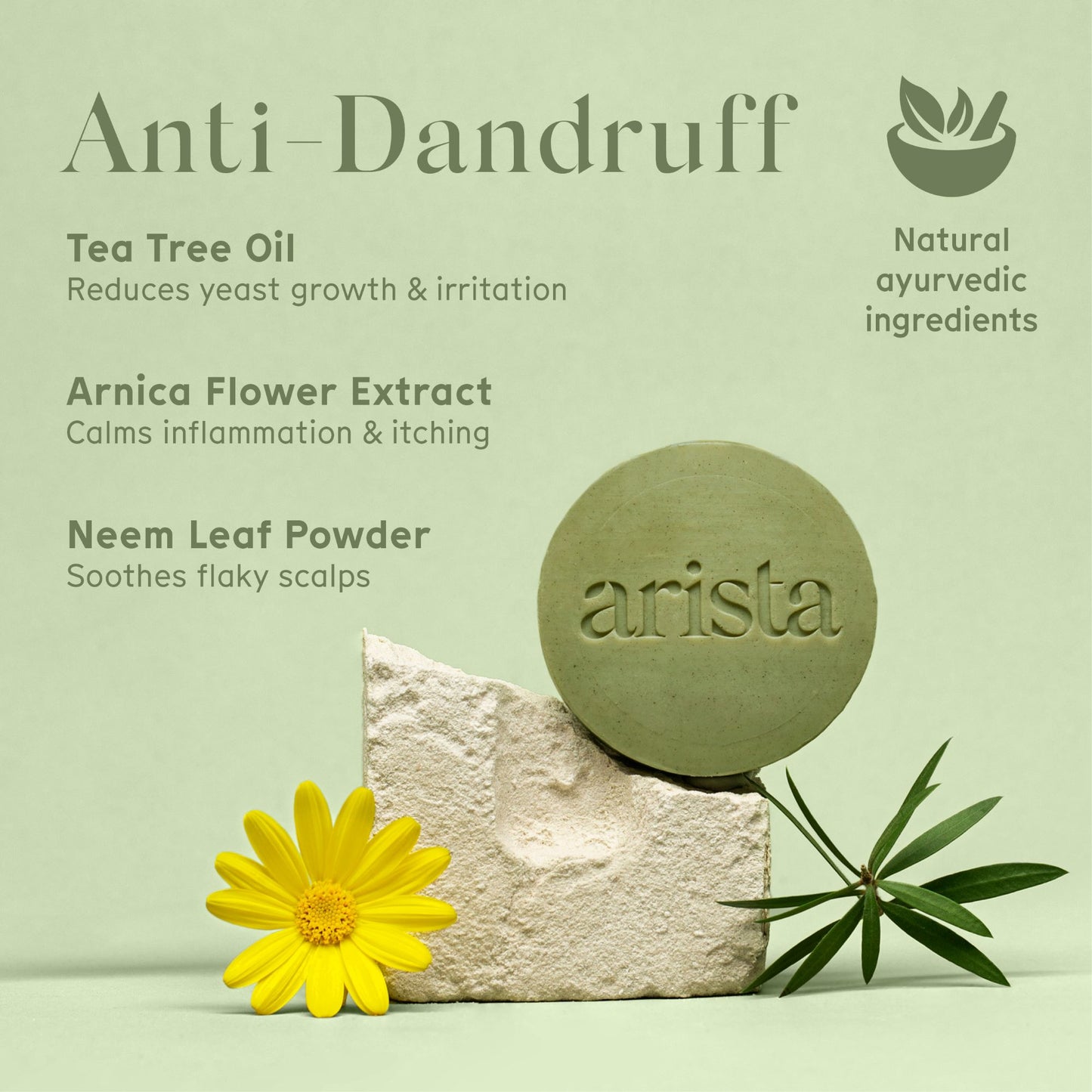 Anti-dandruff shapoo bar Arista Ayurveda