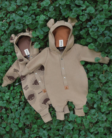 Eared Jumpsuit for Babies and Kids - Cacao