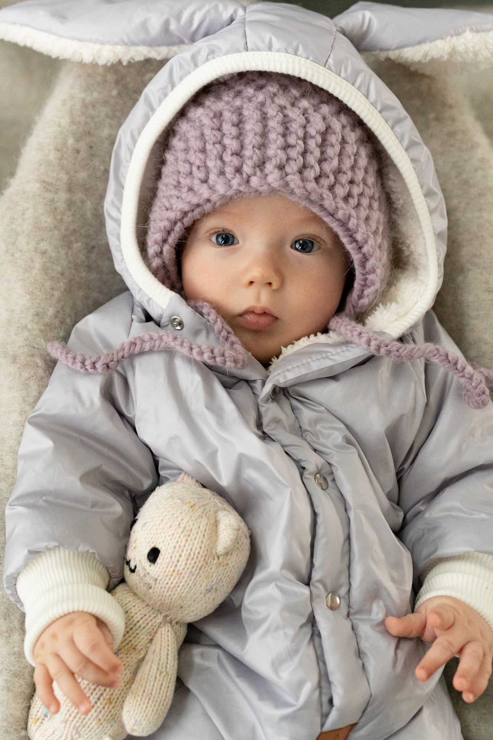 Winter Jumpsuit with Teddy Lining for Babies and Kids - Rabbit