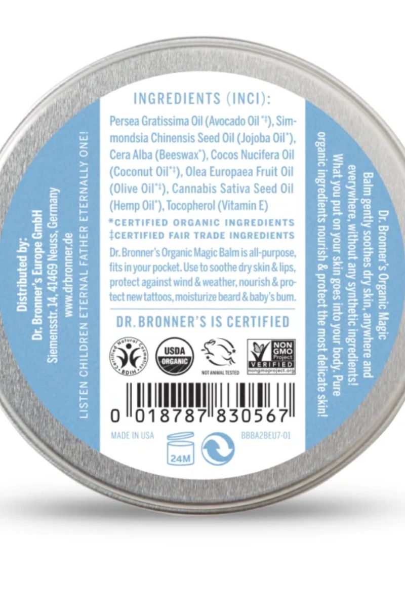 Dr.Bronner`s Orgaaniline lõhnatu kehapalsam beebide tundlikule nahale 60gr