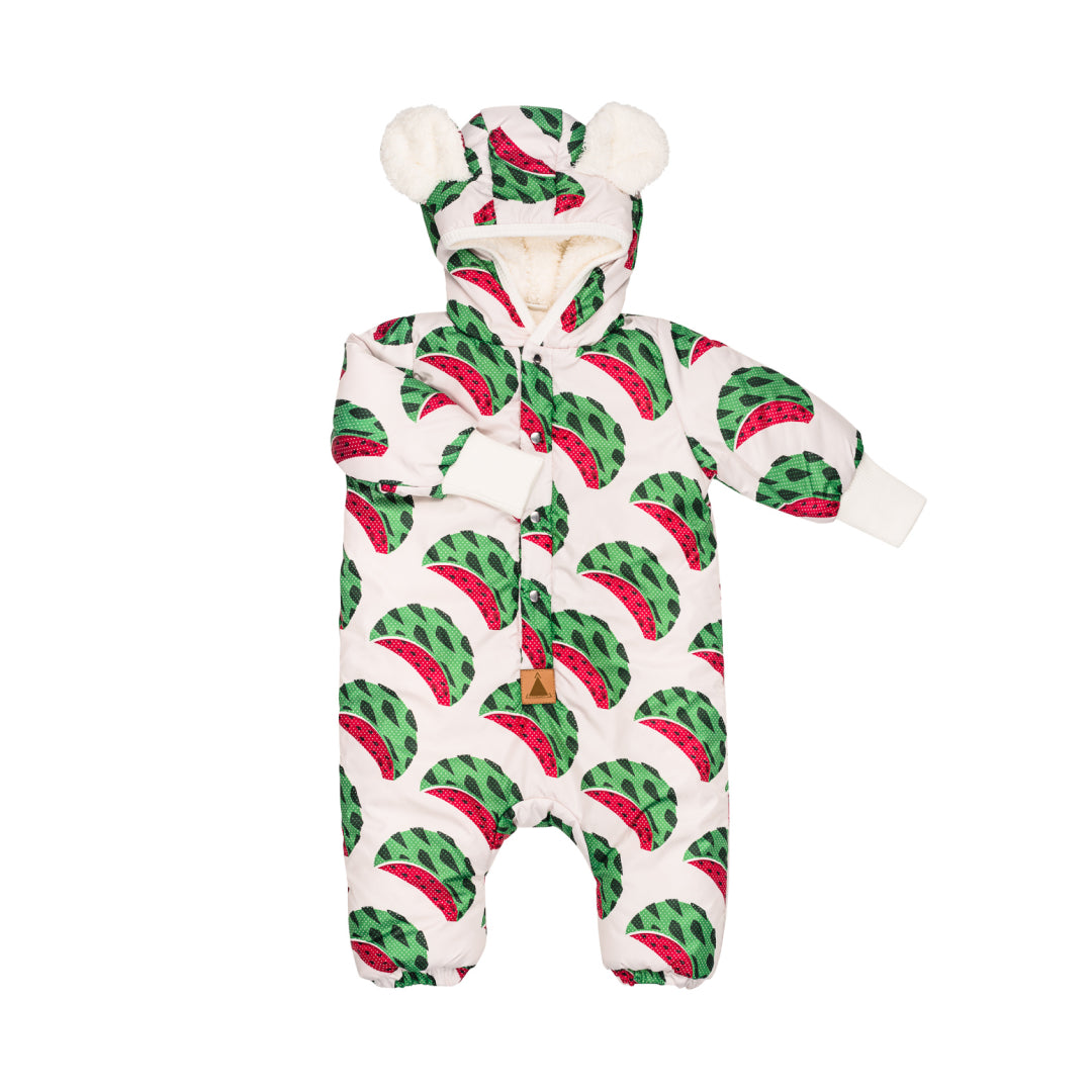 Winter Jumpsuit with Teddy Lining for Babies and Kids - Watermelons